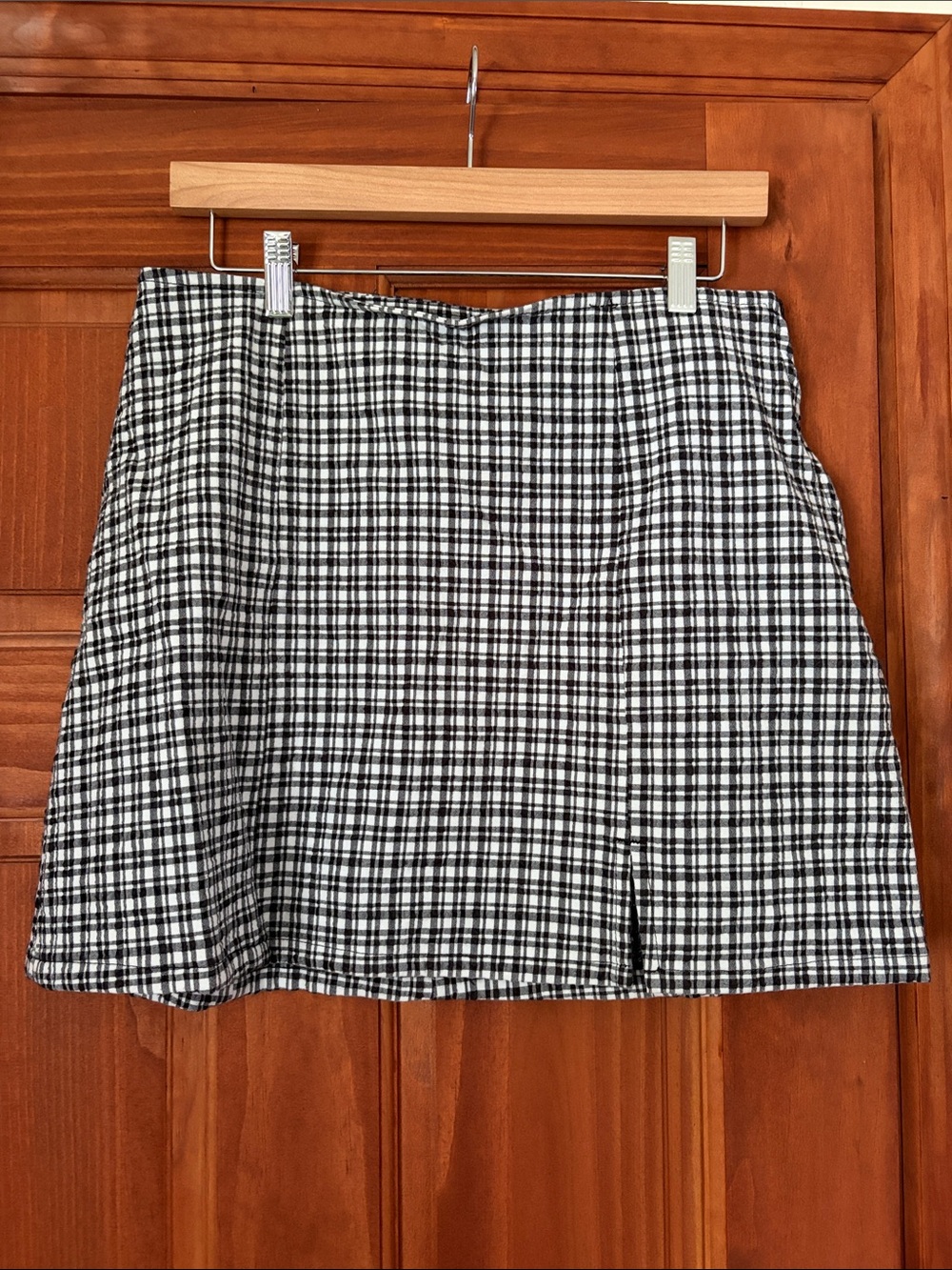 BDG Black & White Plaid Mini Skirt